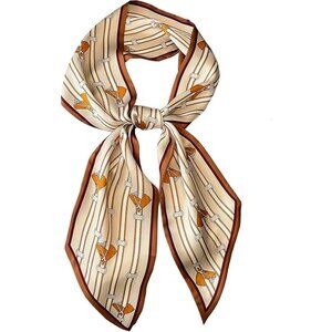Women's brown Saddle Building Silky Fashion Scarf Purse For Handbags Head